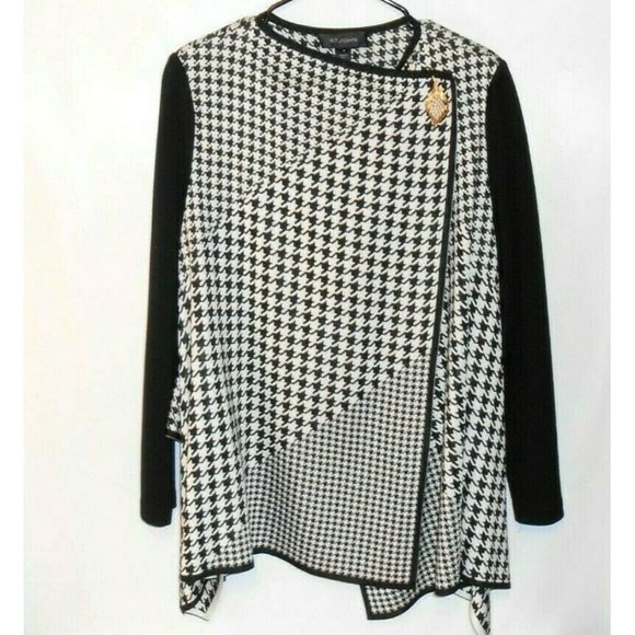 St. John Black Label Waterfall Cardigan Sweater Me - Picture 2 of 11